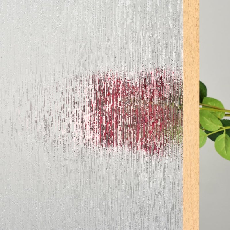 FEOMOS Rain Glass Window Film UV Blocking Removable Window Sticker Static Cling Film Vinyl Decorative Glass Film for Windows Doors Privacy Non Adhesive 17.3 x 78.7 inches - Image 1